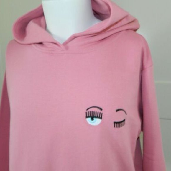 NWT Chiara Ferragni Women Wink Patch Diana Hoodie Sweatshirt sz XS oversized - Picture 4 of 6
